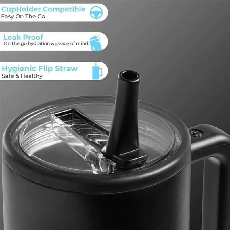 Tumbler 32OZ/40OZ Traveler Straw Lid Stainless Steel Vacuum Insulated Car Mug Double Wall Thermal Iced Travel