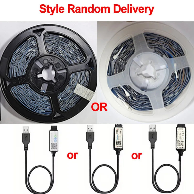 USB LED Strip Light Bluetooth Tape RGB Lights SMD5050 5V Flexible LED Lamp Tape Ribbon Self-Adhesive TV Desktop Diode Backlight