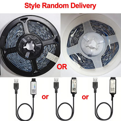 USB LED Strip Light Bluetooth Tape RGB Lights SMD5050 5V Flexible LED Lamp Tape Ribbon Self-Adhesive TV Desktop Diode Backlight