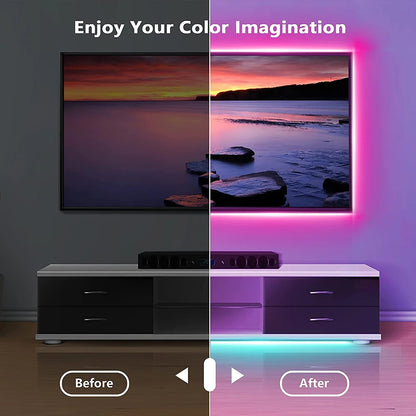 USB LED Strip Light Bluetooth Tape RGB Lights SMD5050 5V Flexible LED Lamp Tape Ribbon Self-Adhesive TV Desktop Diode Backlight
